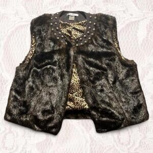 Women's Brown and Black Gilet